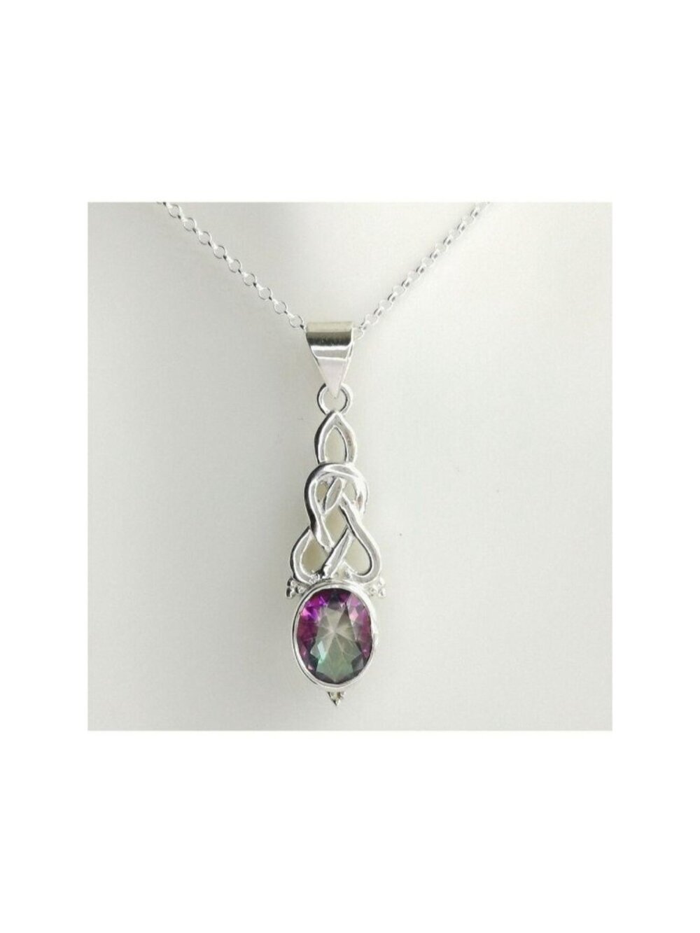 Mystic Topaz Love Knot pendant necklace in Sterling Silver 🆕